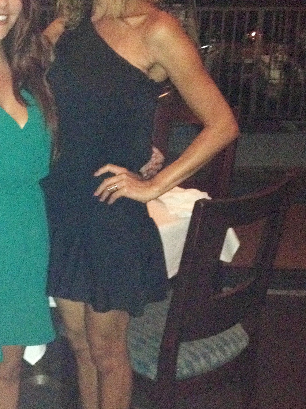 BCBGeneration Black One-Shoulder Ruffle-Hem Mini Dress
